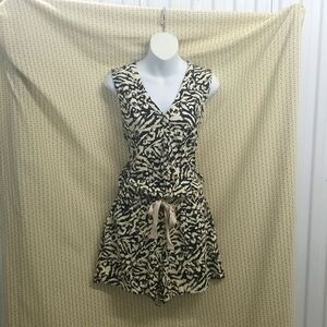 Lou&Grey Printed Black, Cream and Tan Romper
